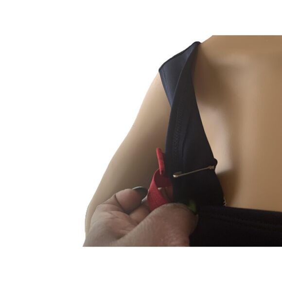 Custom Dark Blue And White Striped Sleeveless Bow Detail Jumpsuit Size M - Picture 8 of 16